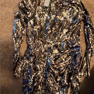 All Saints Multicolor Long Sleeve Dress